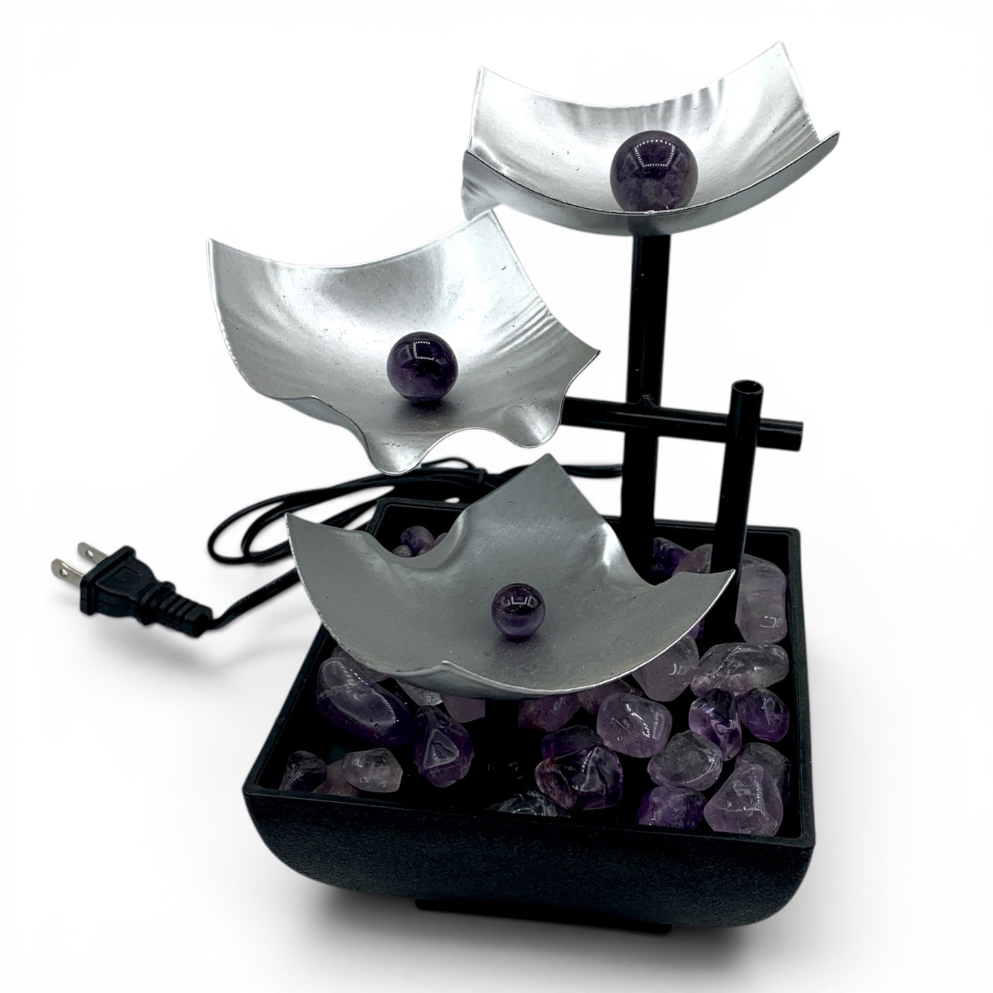 Water Fountain - Black & Silver