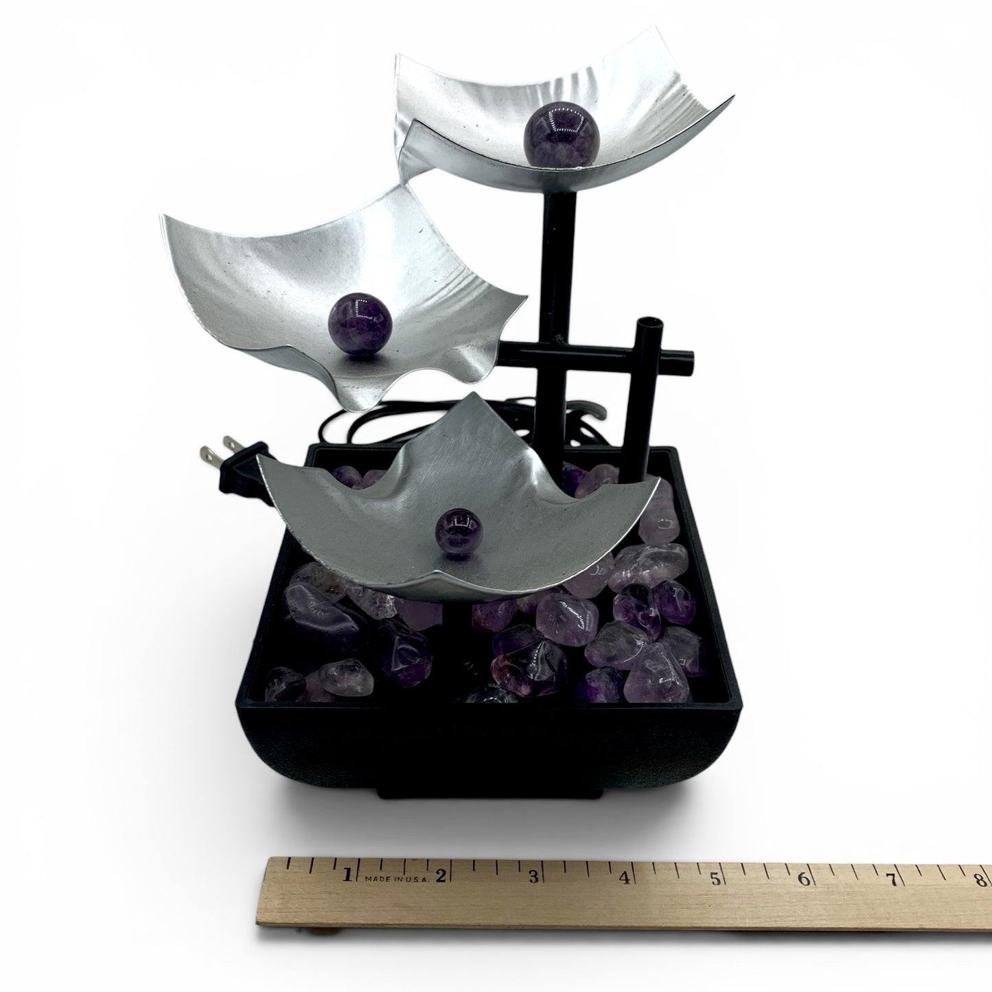 Water Fountain - Black & Silver