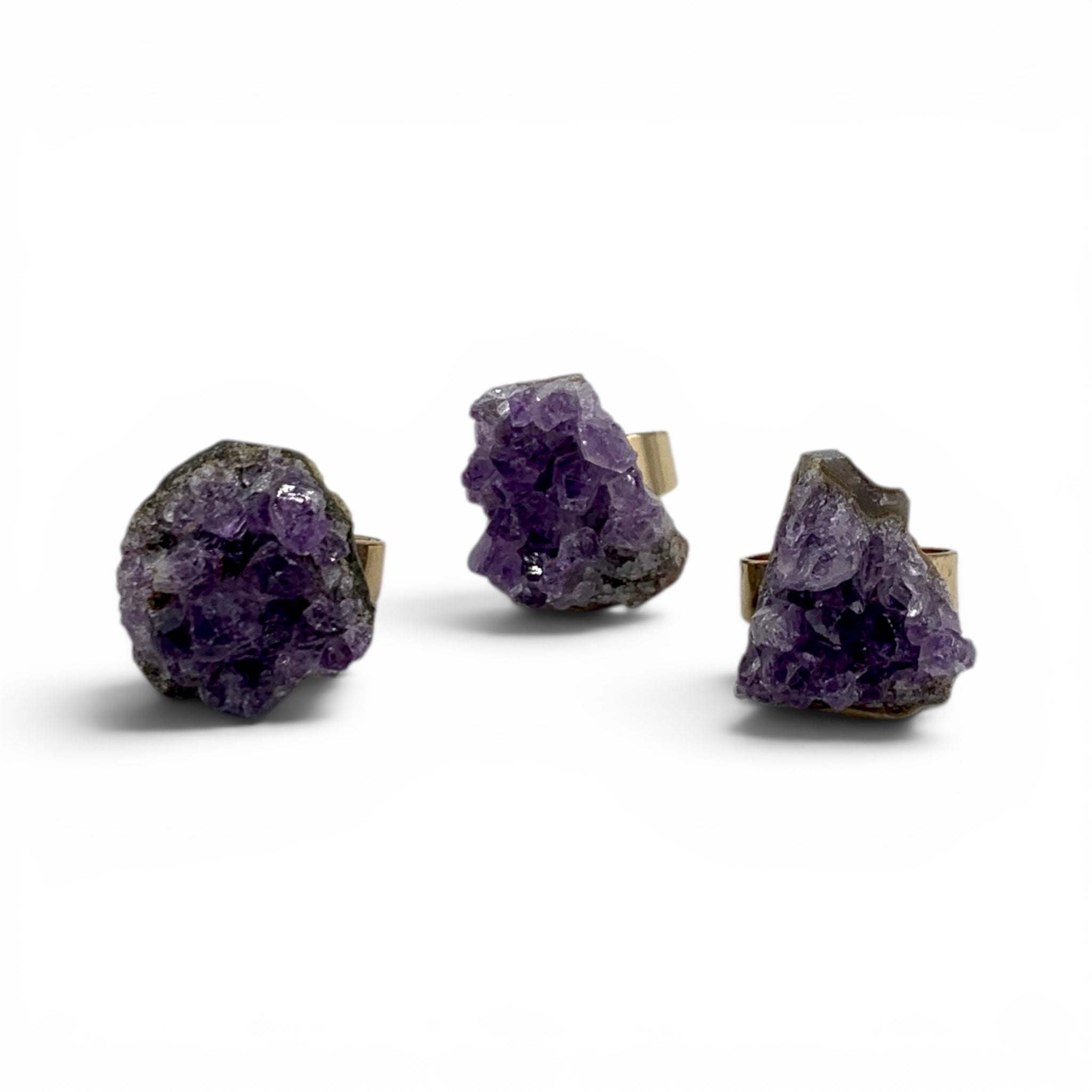 Ring - Adjustable Amethyst (gold band)