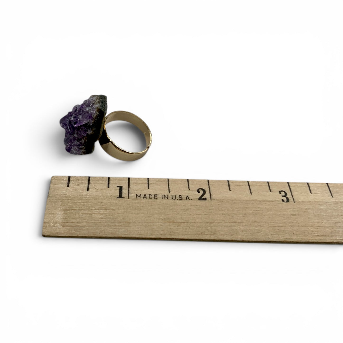 Ring - Adjustable Amethyst (gold band)
