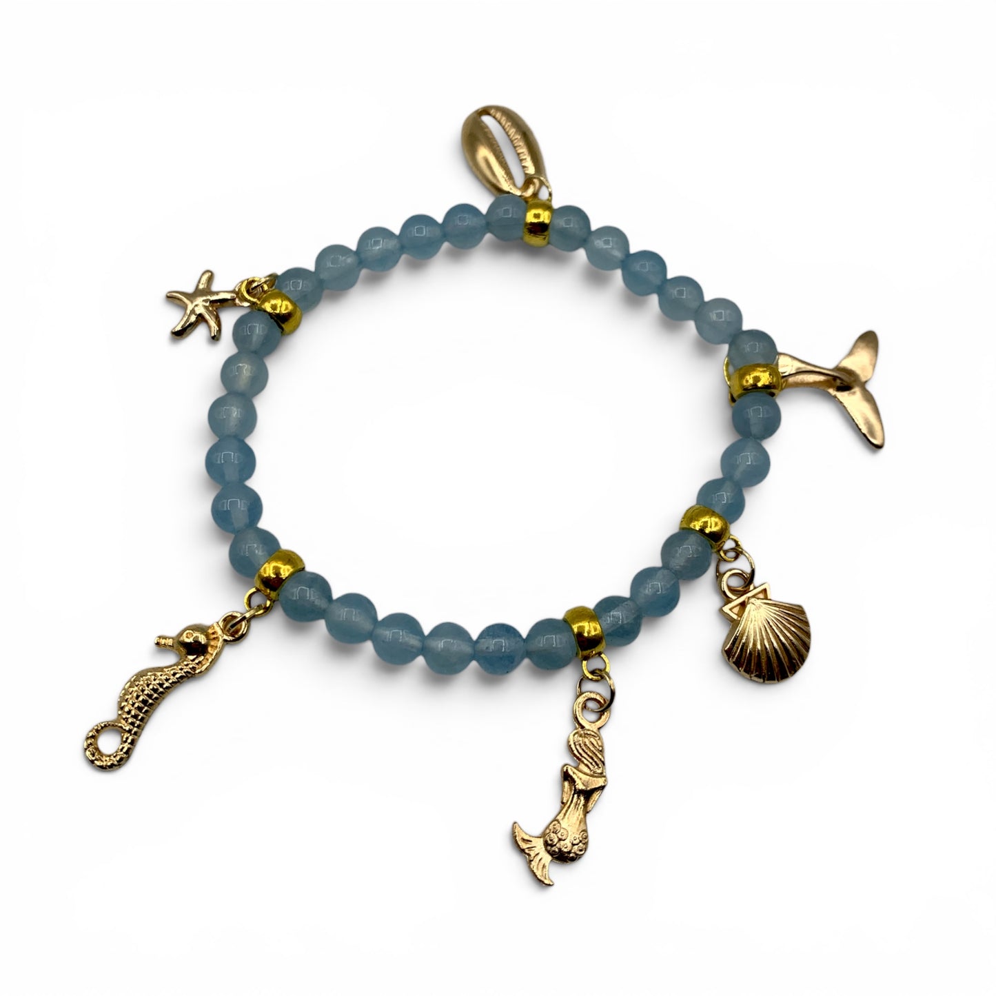 Bracelet - Aquamarine Mermaid Charms $60
