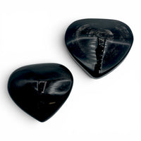 Obsidian - Silver Sheen Heart $40