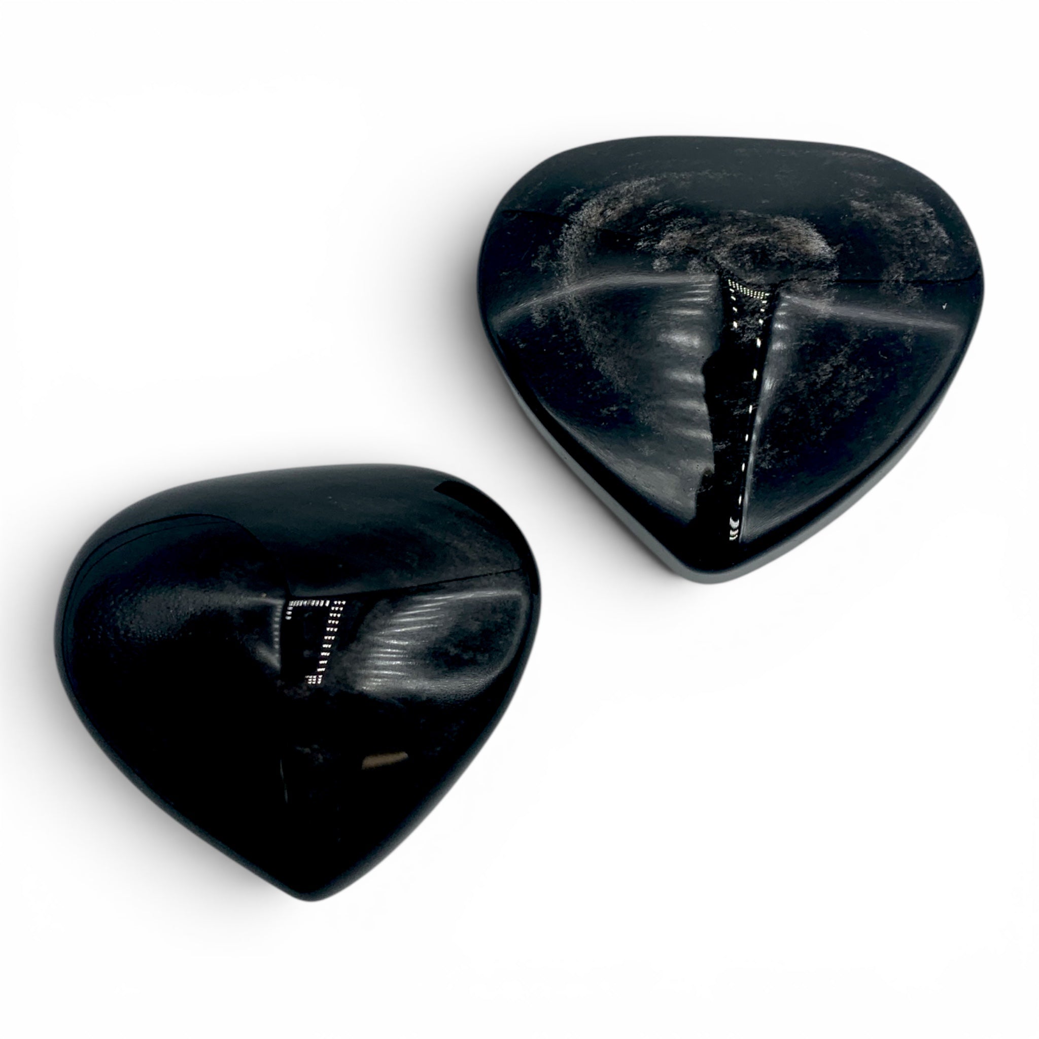 Obsidian - Silver Sheen Heart $40