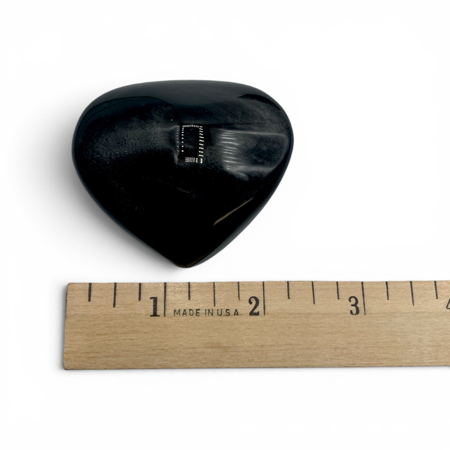 Obsidian - Silver Sheen Heart $40