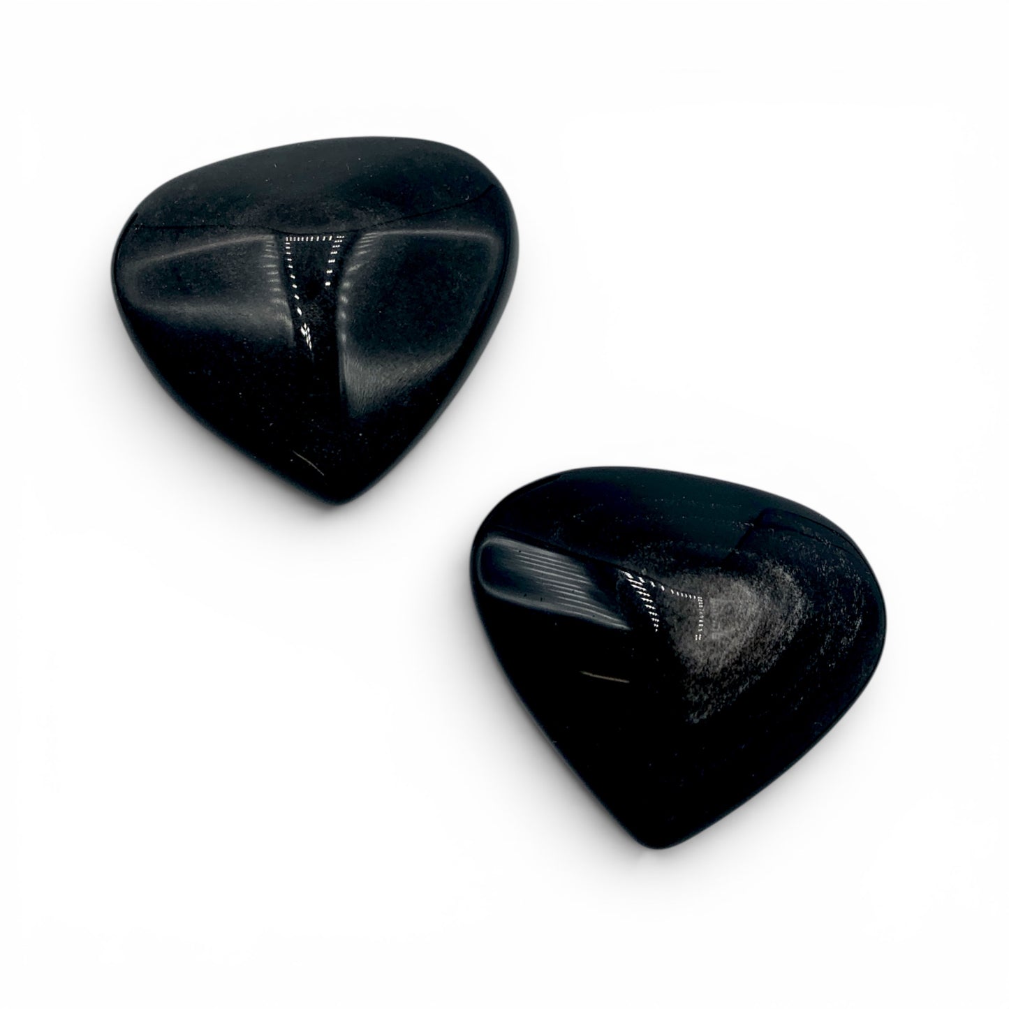 Obsidian - Silver Sheen Heart $30