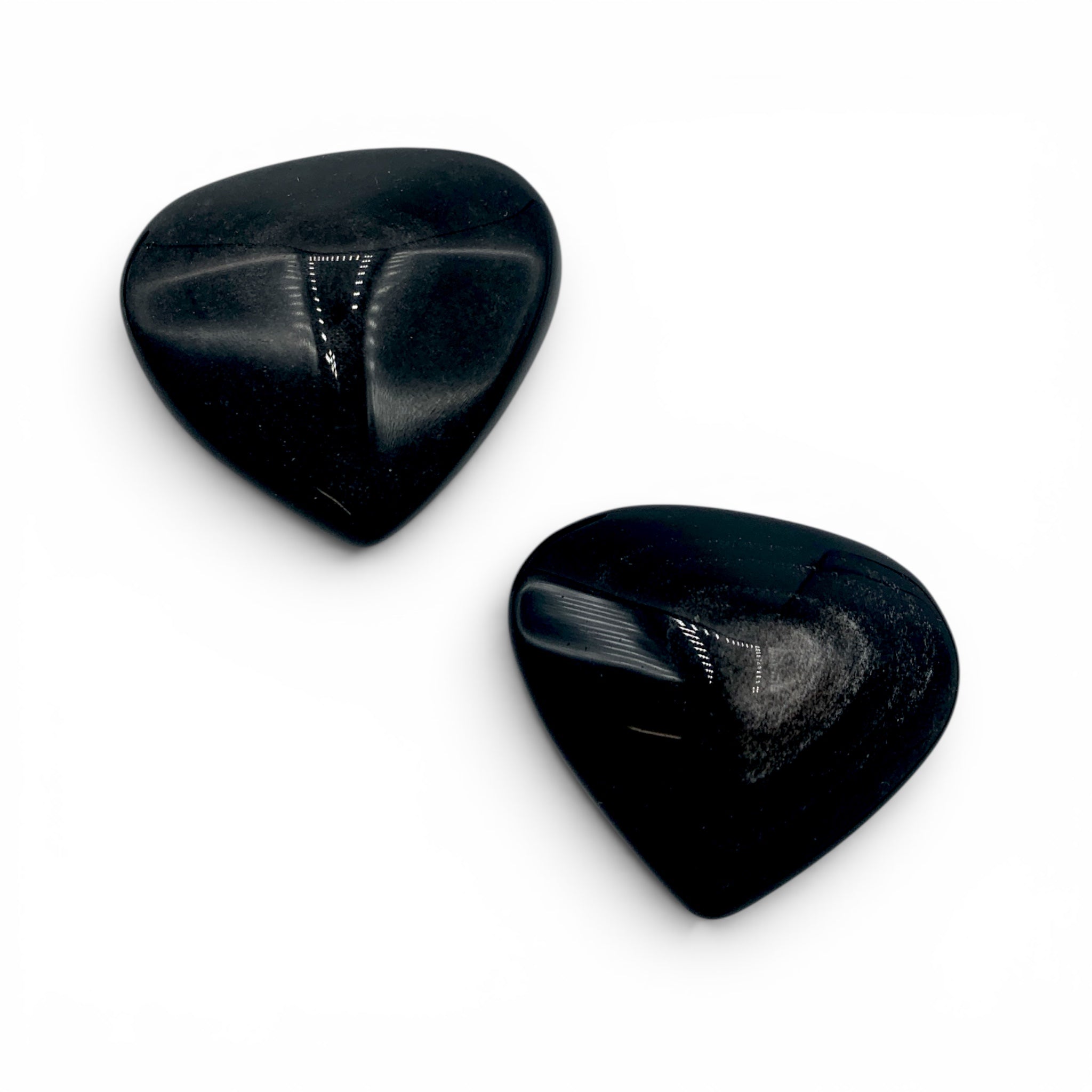 Obsidian - Silver Sheen Heart $30