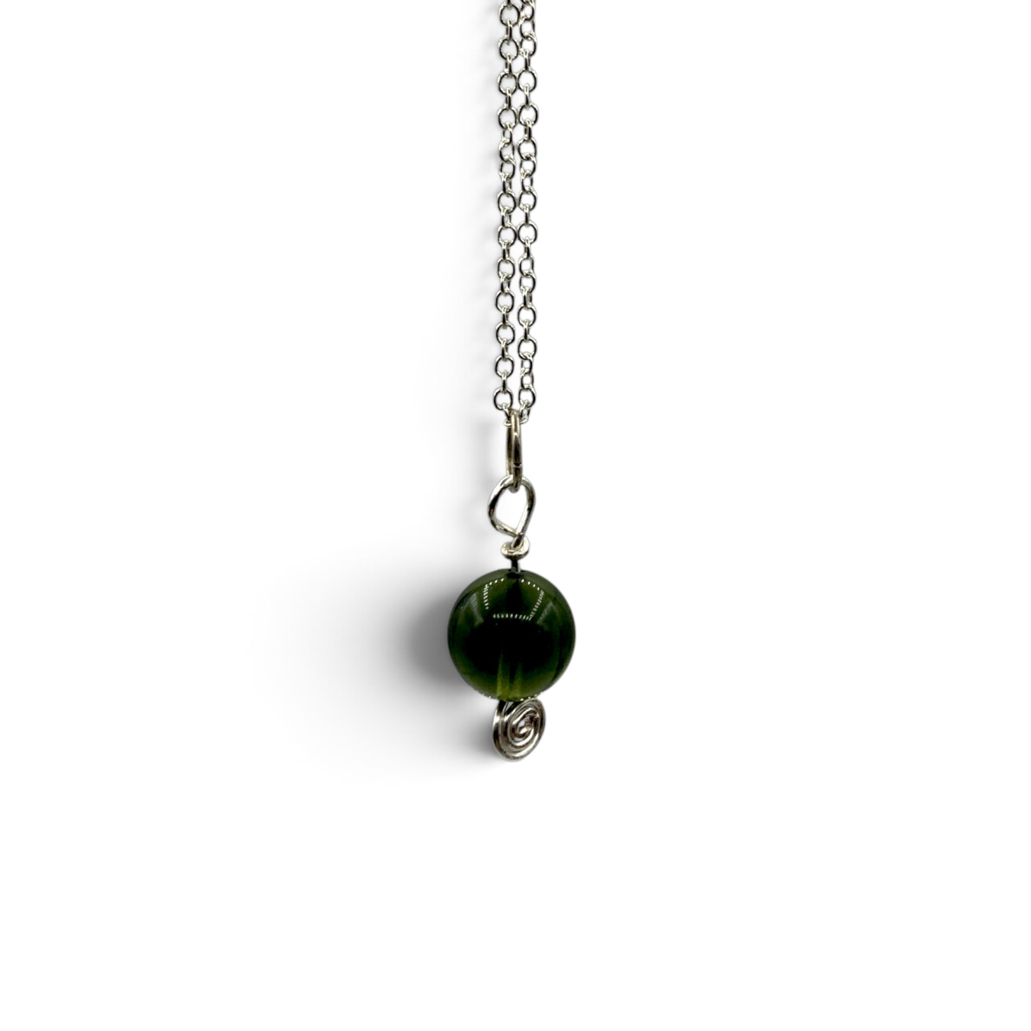 Necklace - Moldavite - Celestial Sphere Spiral
