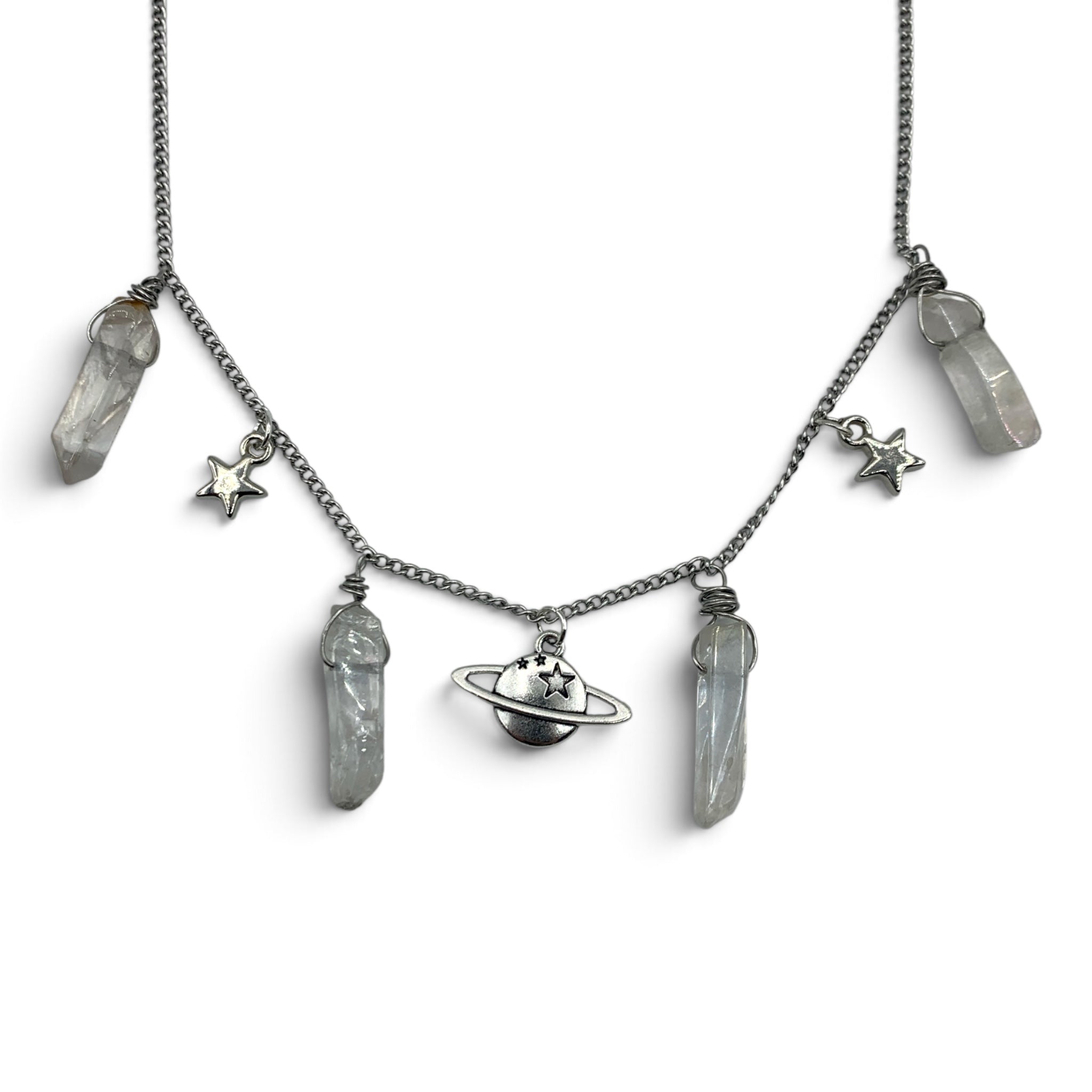 Necklace - Angel Aura Quartz Space Charms $80