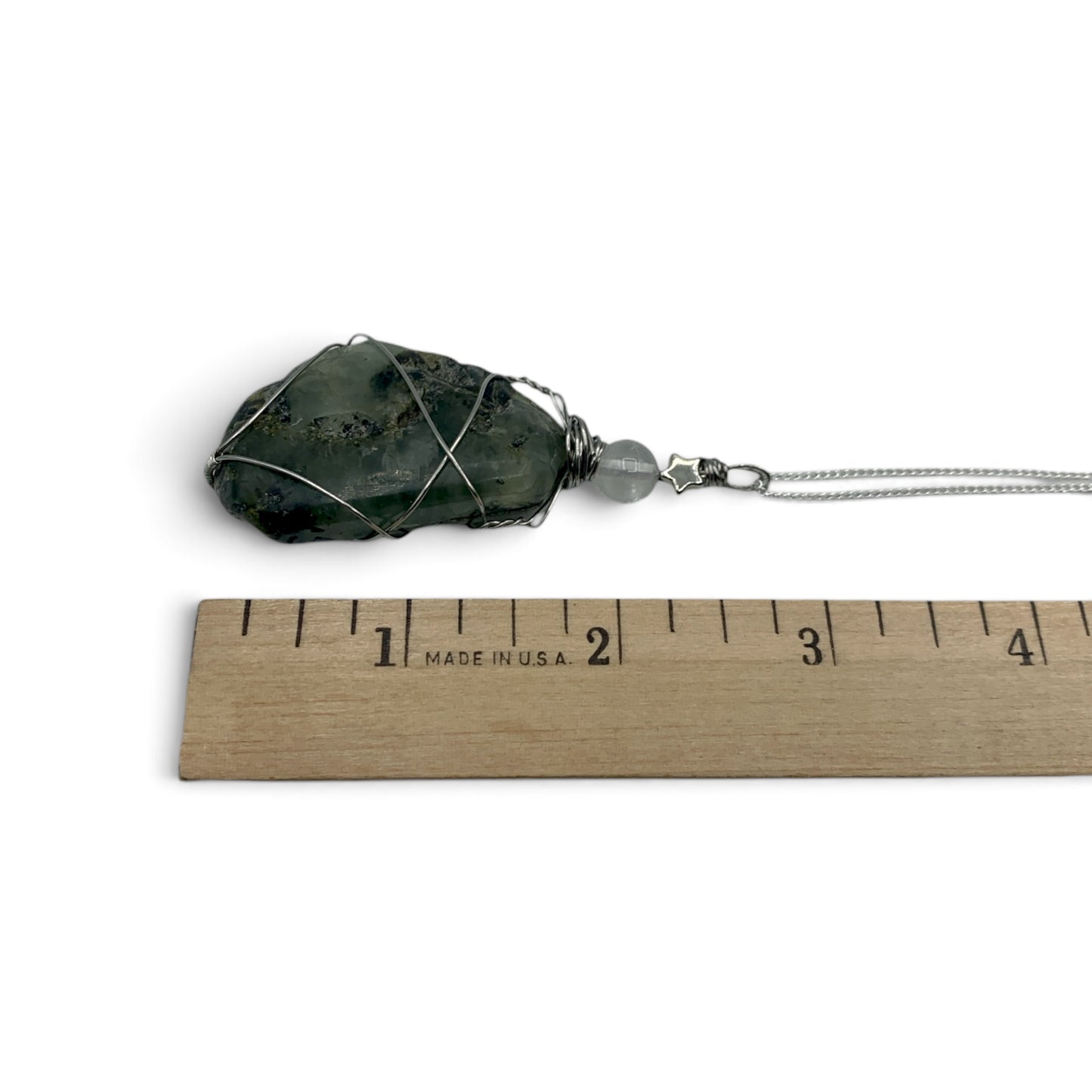 Necklace - Prehnite & Clear Quartz $45