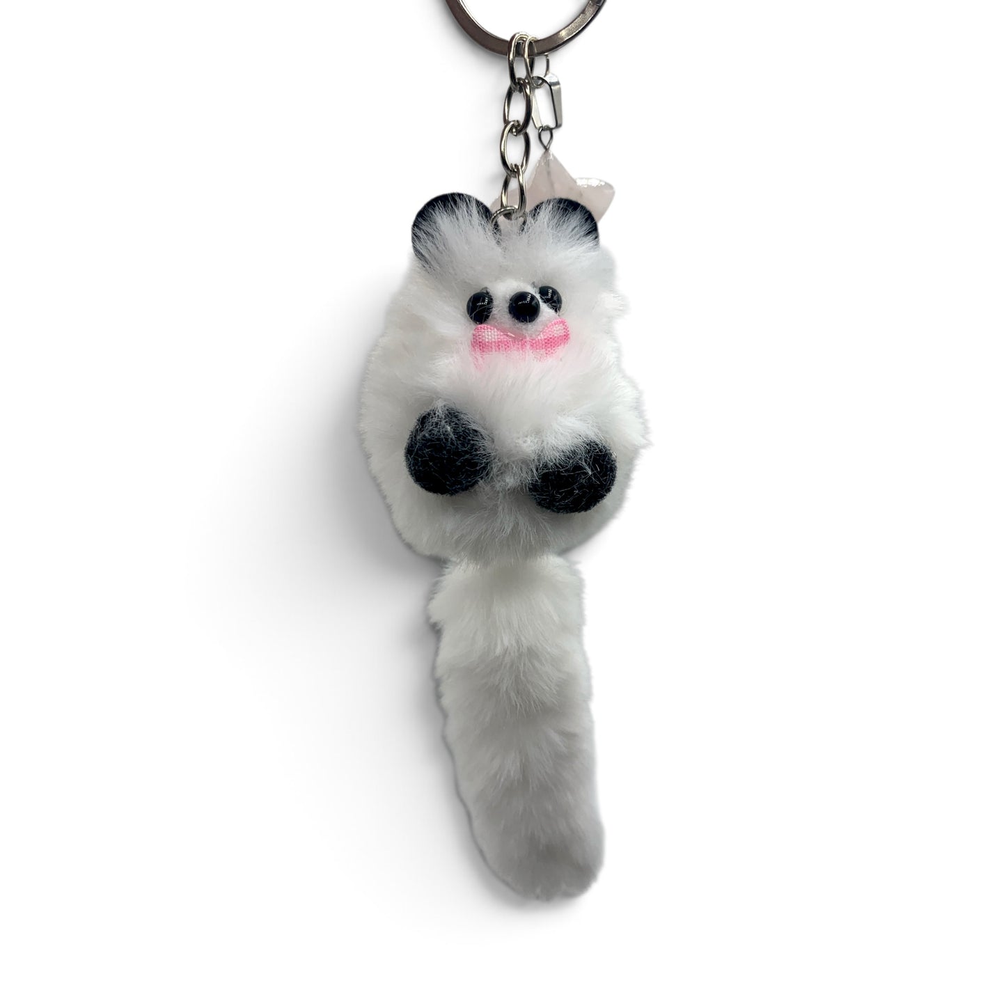 Crystal White Fuzzies - A Charm for Your Bag