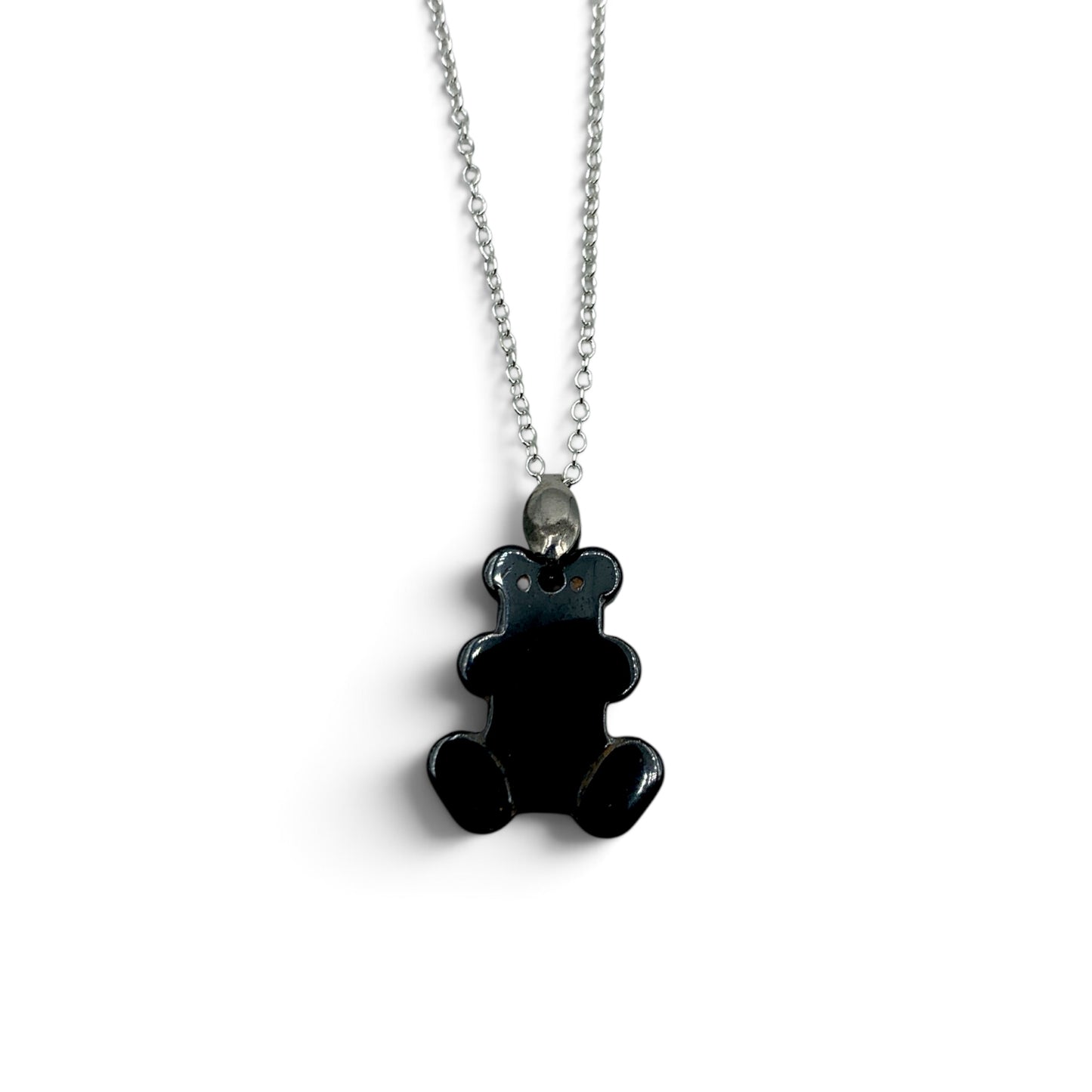 Necklace - Hematite Teddy Bear $25