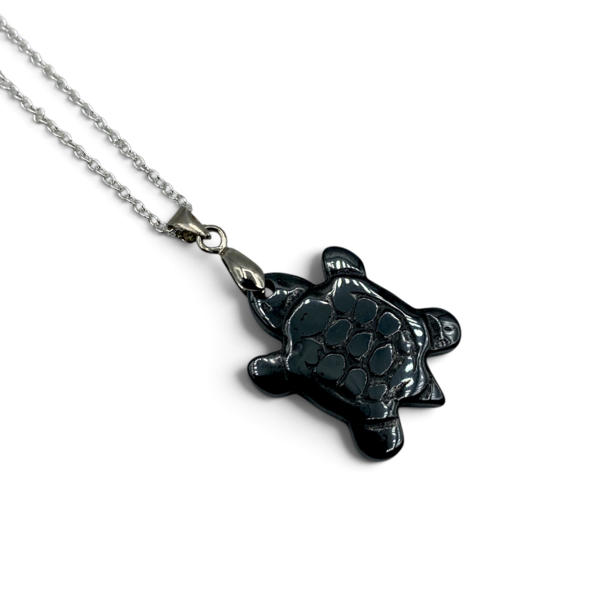 Necklace - Hematite Turtle $25