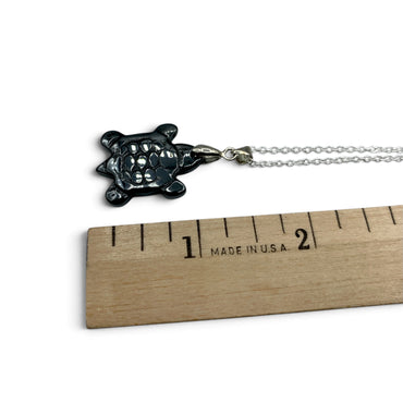 Necklace - Hematite Turtle $25