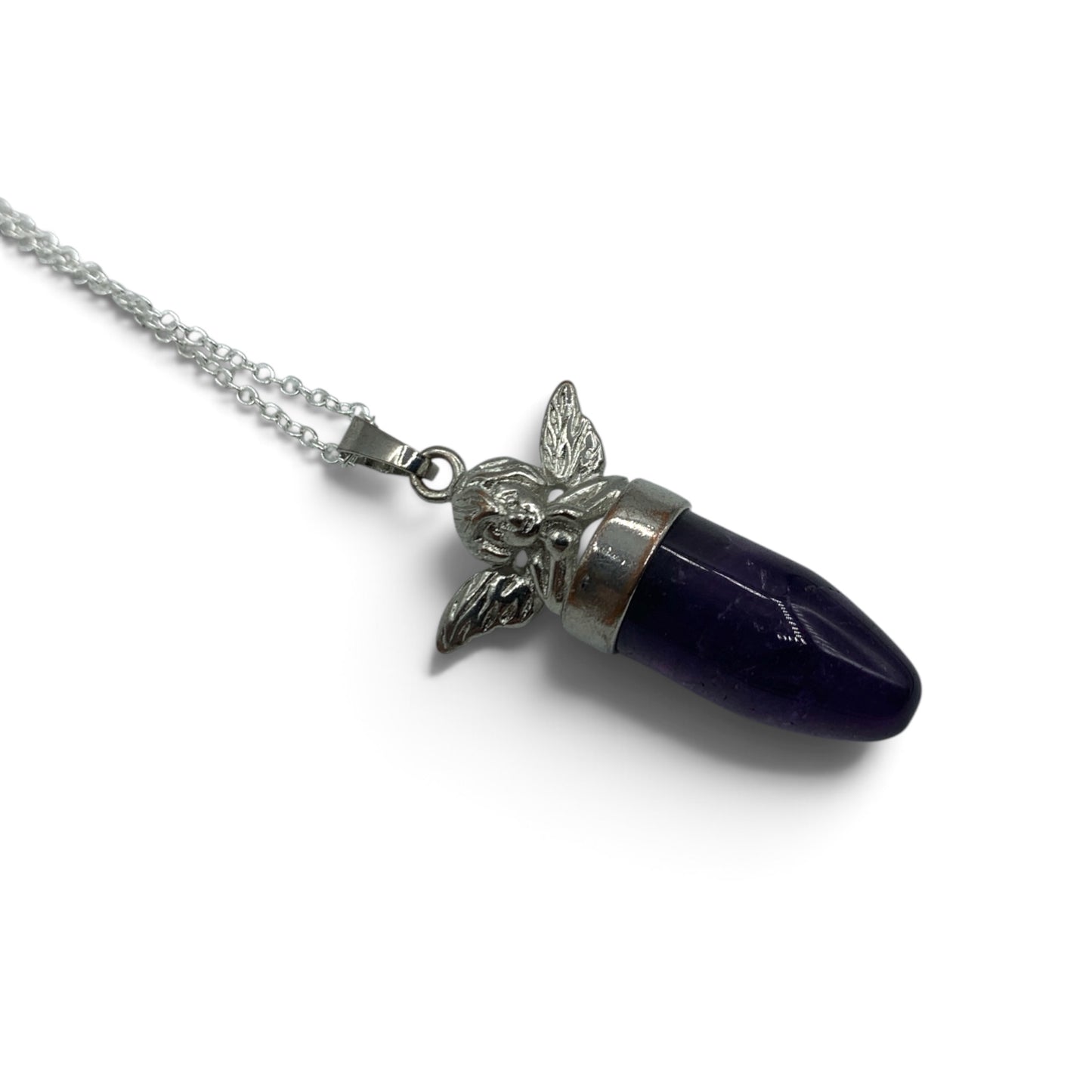 Necklace - Amethyst Cherub Angel $35