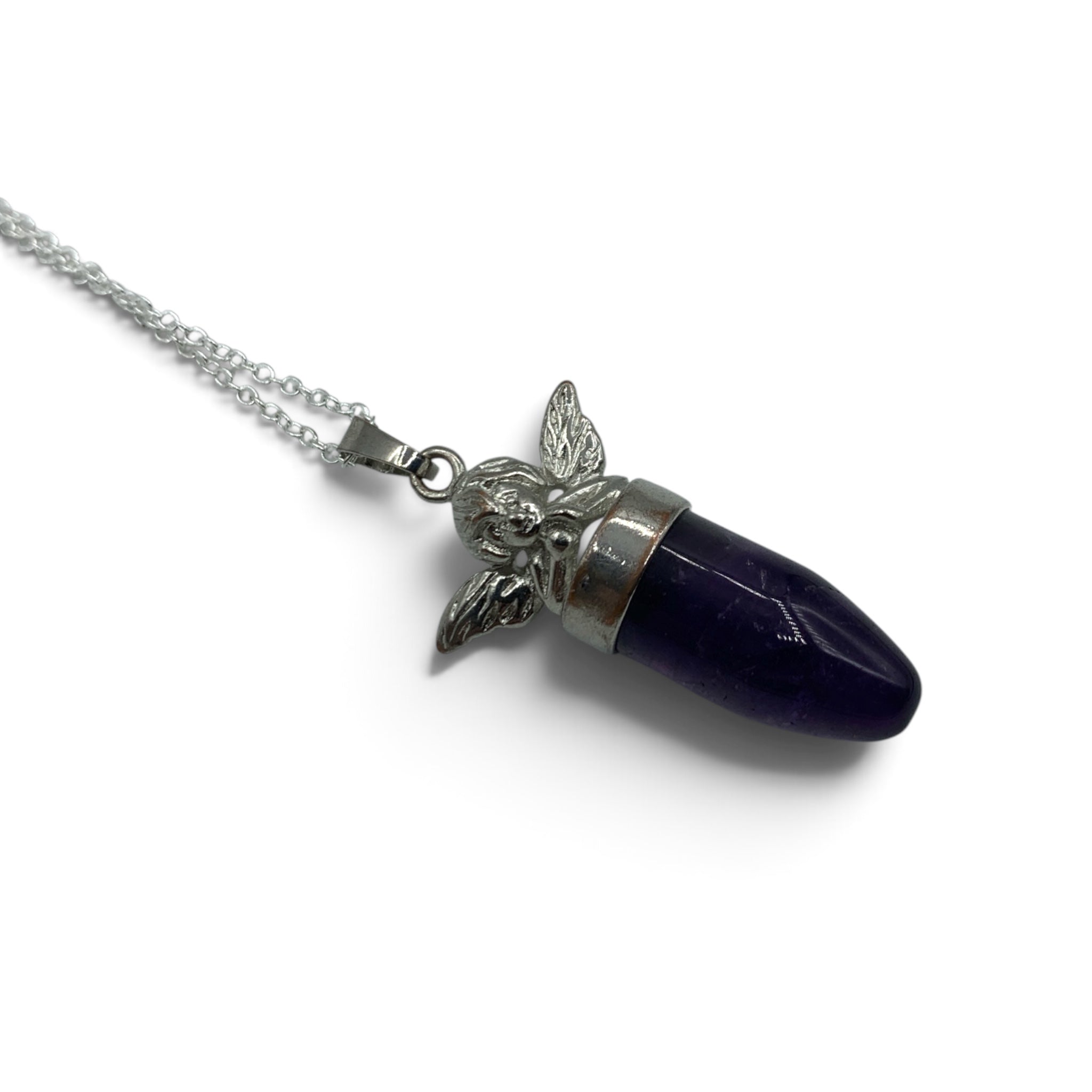 Necklace - Amethyst Cherub Angel $35
