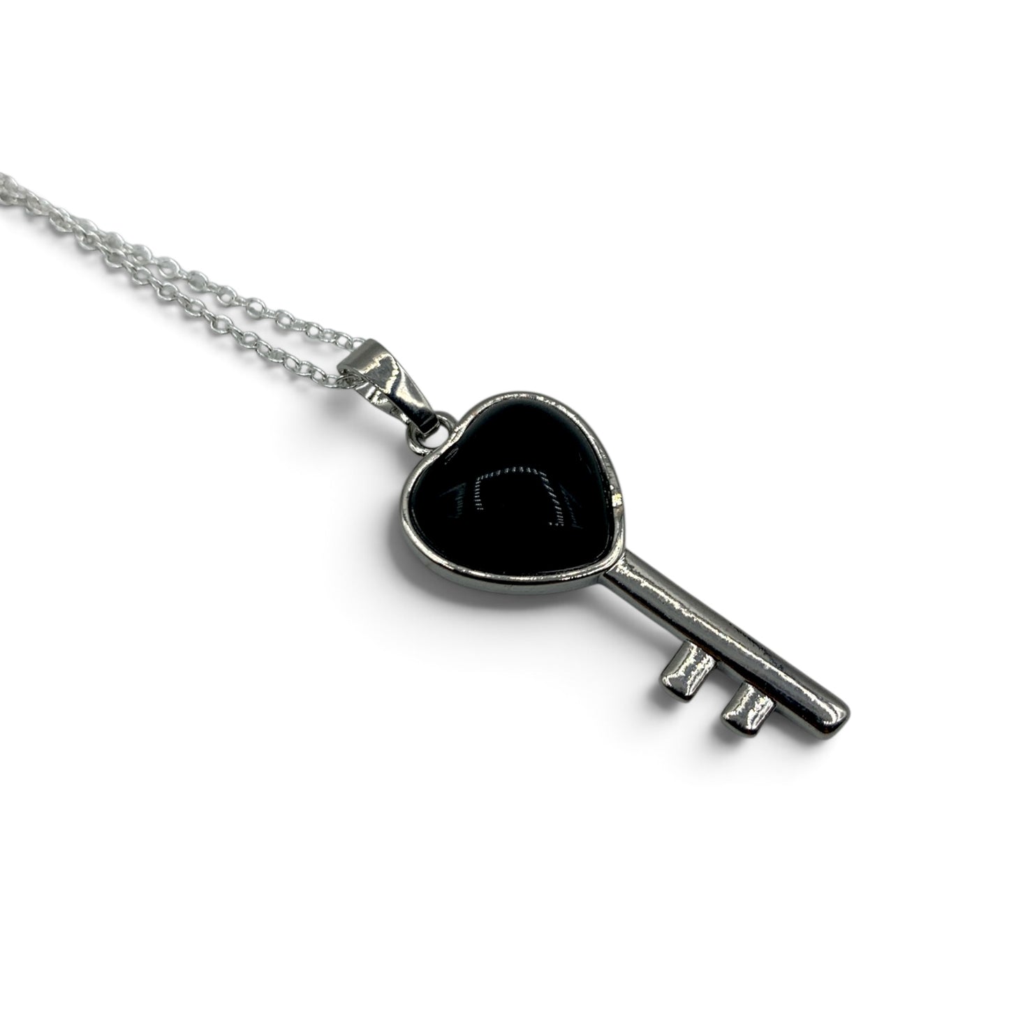 Necklace - Obsidian Key $35
