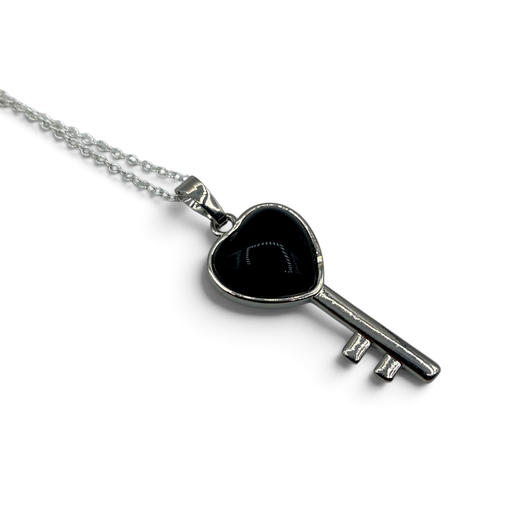 Necklace - Obsidian Key $35