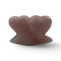 Rose Quartz Twin Heart Stand