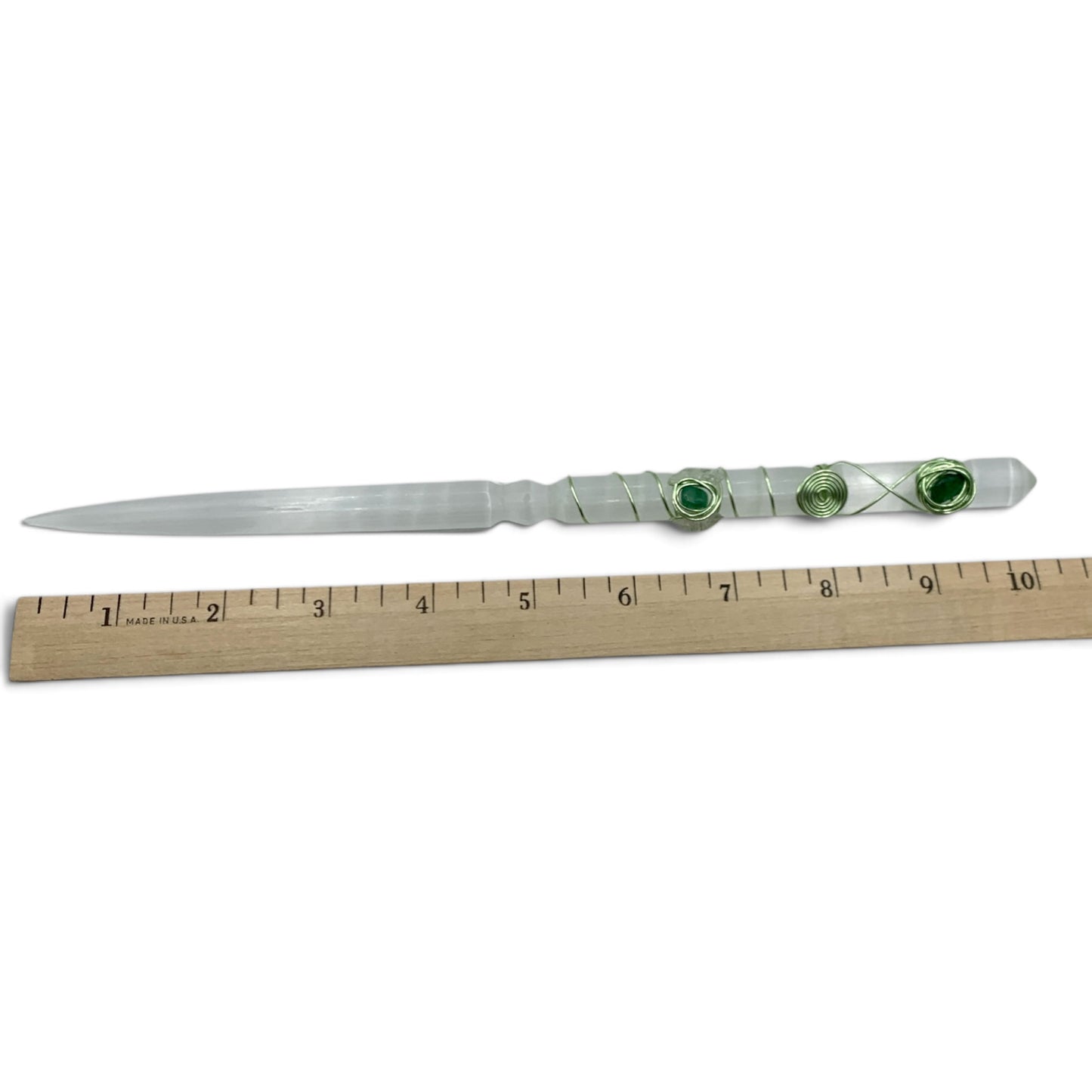 Fairy Wand - Selenite & Green Aventurine $100