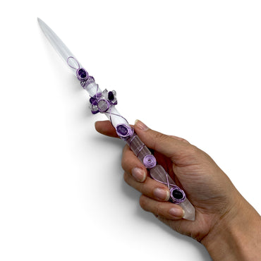 Fairy Wand - Selenite & Amethyst $100
