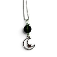 Necklace - Moldavite - Green Wire & Celestial Charm