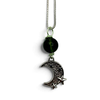 Necklace - Moldavite - Green Wire & Celestial Charm