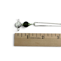 Necklace - Moldavite - Green Wire & Celestial Charm