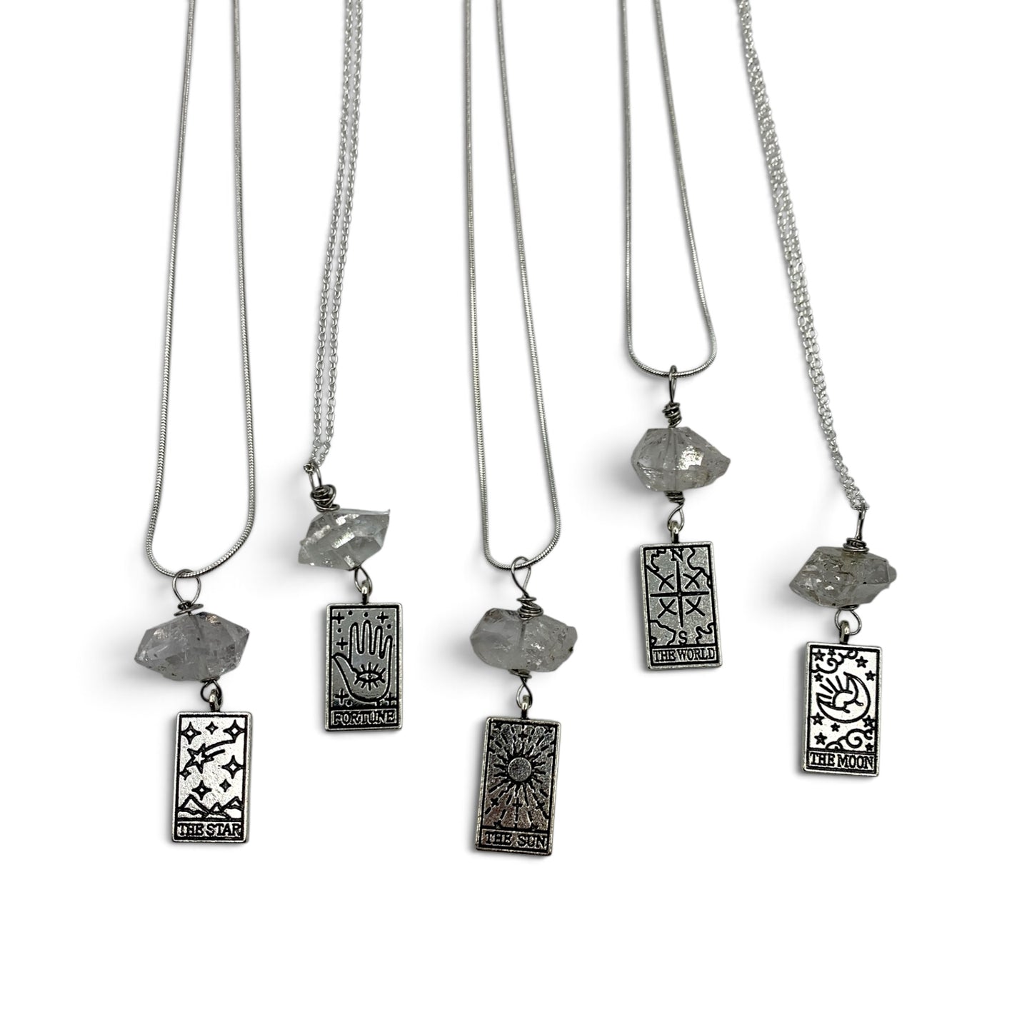 Necklace - Herkimer Diamond with Tarot Charm $60