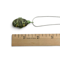Necklace - Serpentine Tumble Green Wire $30