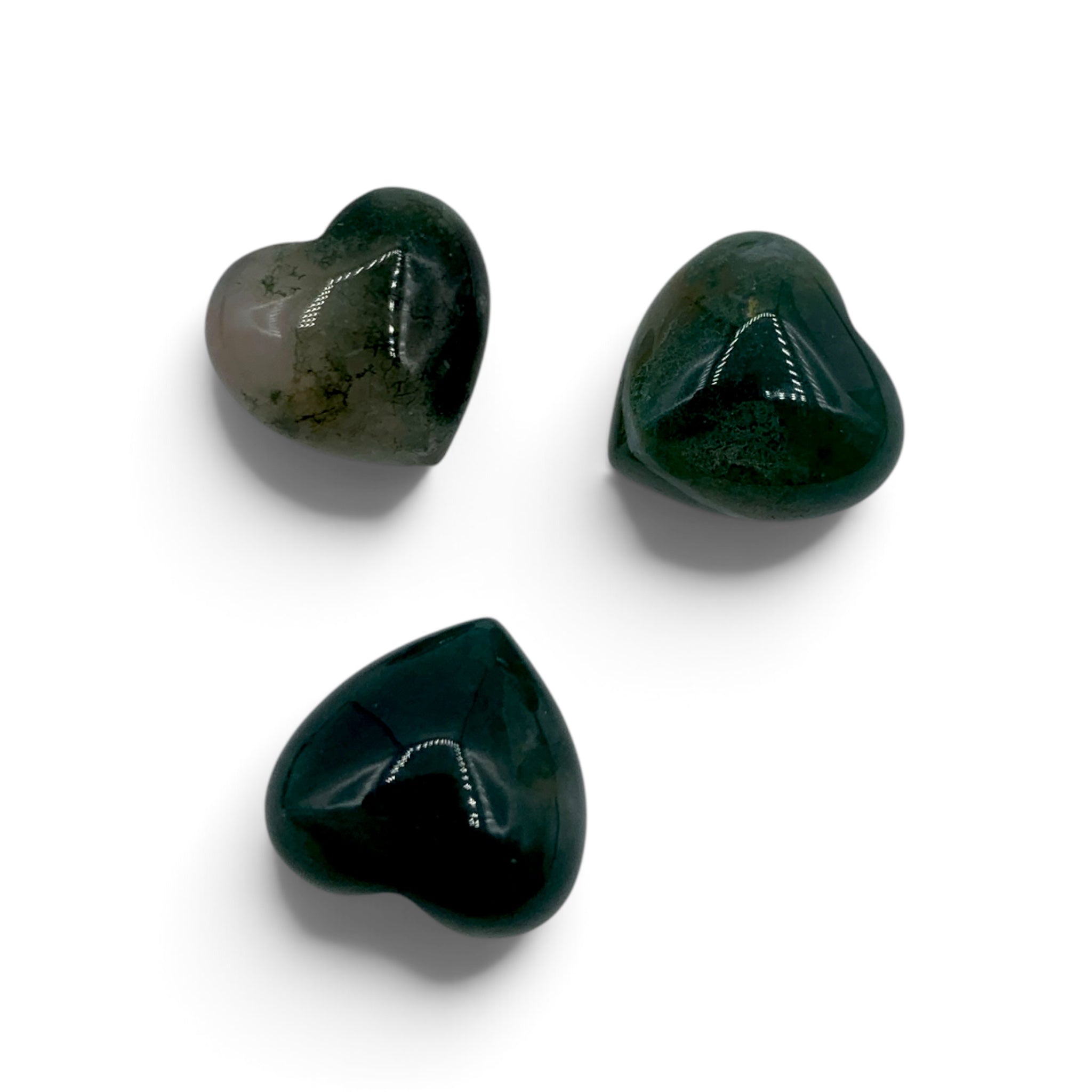 Agate - Moss Heart $12