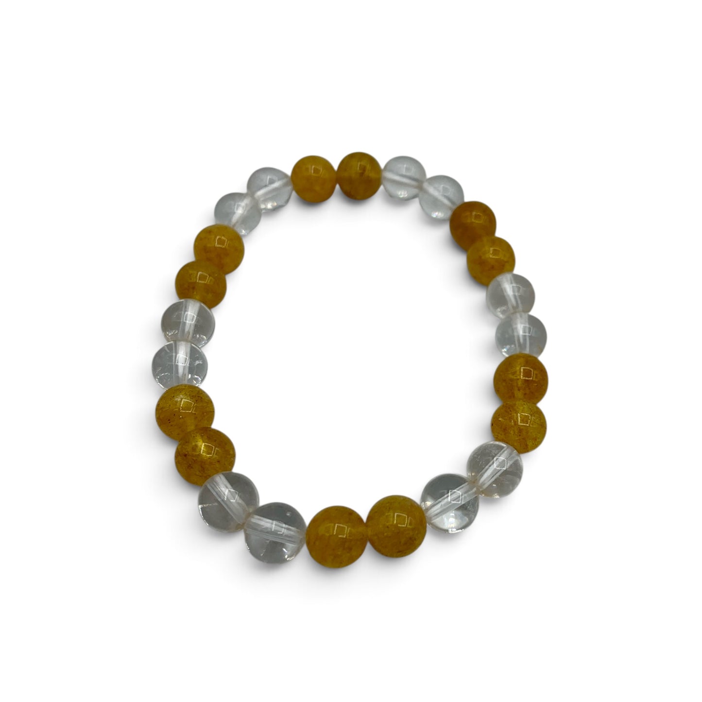 Bracelet - Citrine and Clear Quartz 8mm