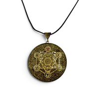 Orgonite Necklace - Metatron's Cube Chakras $35