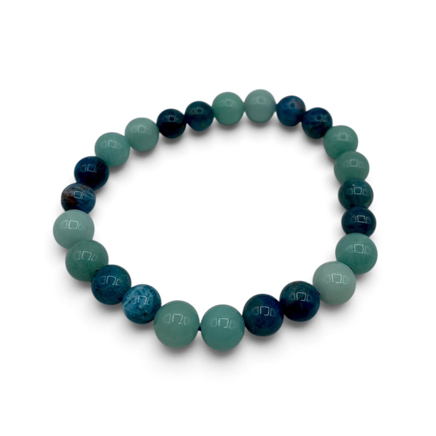 Bracelet - Amazonite & Blue Apatite 8mm