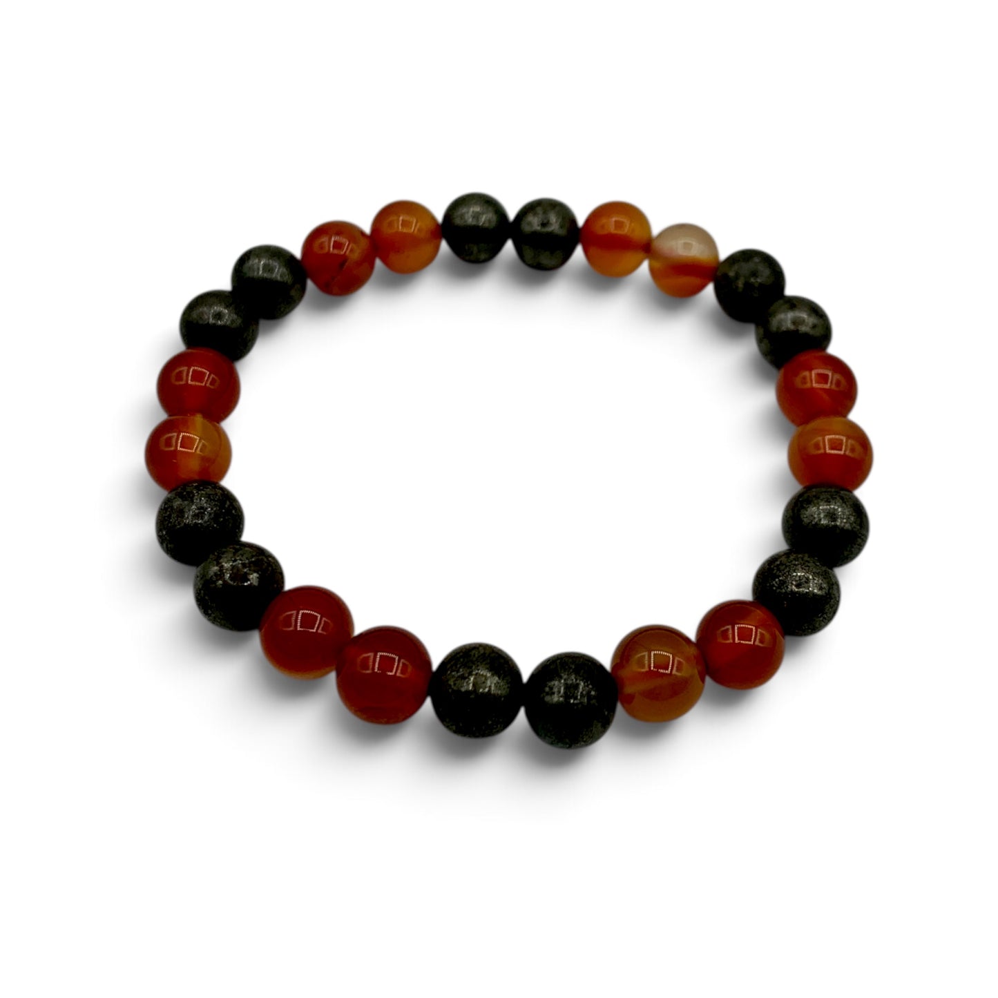 Bracelet - Carnelian & Pyrite 8mm