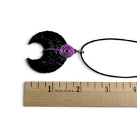 Necklace - Obsidian Raw Moon Coloured Wire $25