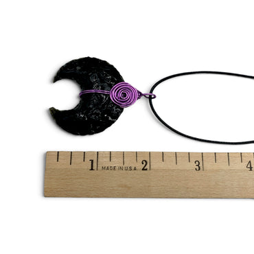 Necklace - Obsidian Raw Moon Coloured Wire $25