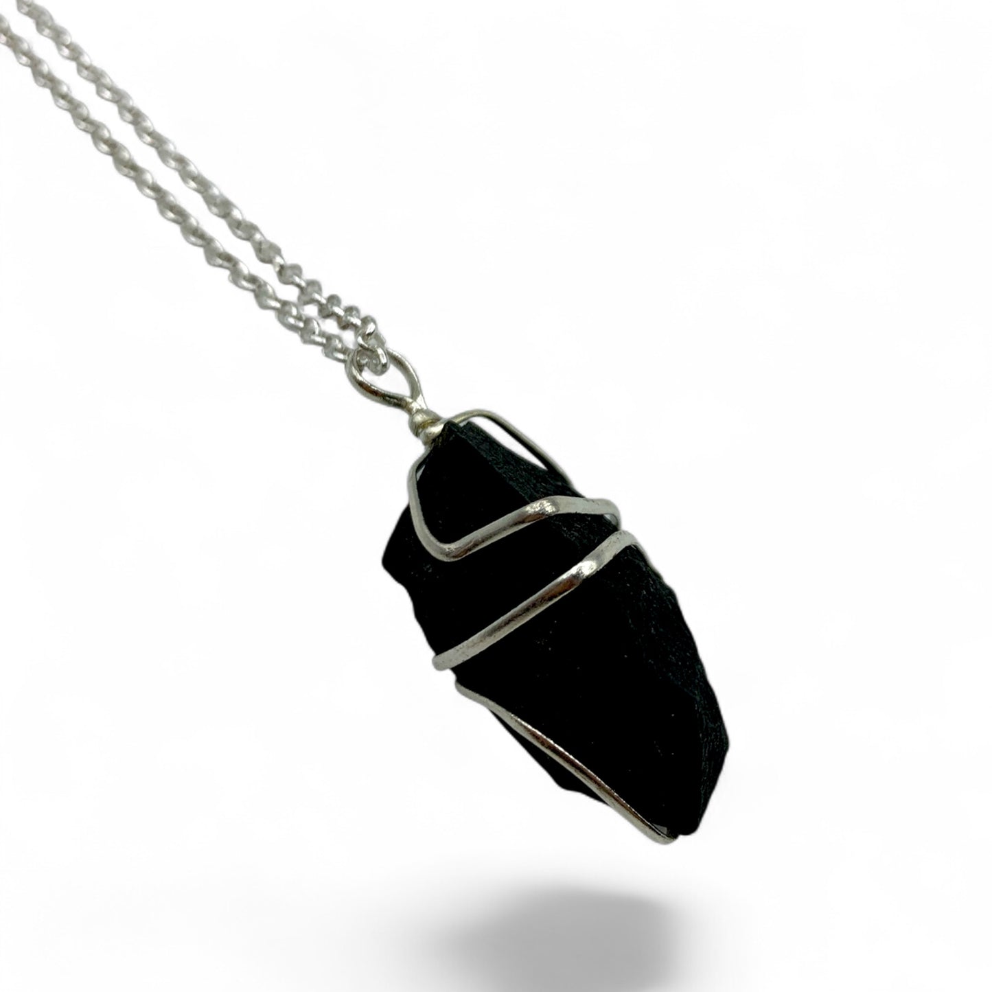 Necklace - Tourmaline Black Raw Wire Wrapped $30