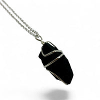 Necklace - Tourmaline Black Raw Wire Wrapped $30