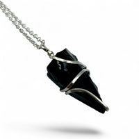 Necklace - Obsidian Point Wire Wrapped $30
