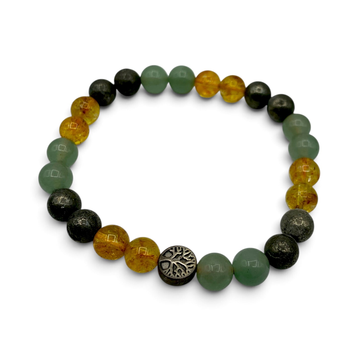 Bracelet - Citrine, Pyrite & Green Aventurine 8mm