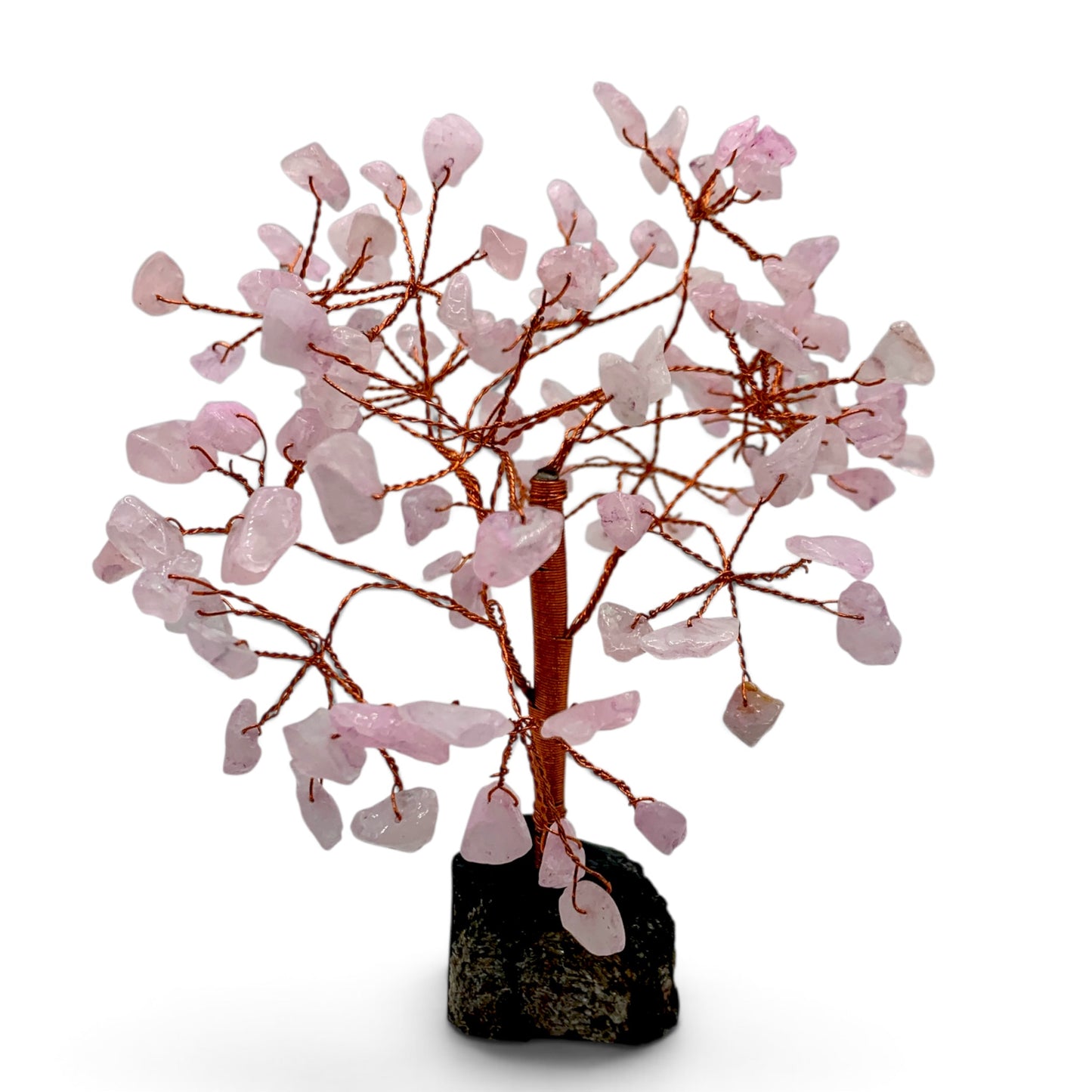 Gemstone Tree - Rose Quartz with Black Tourmaline Base