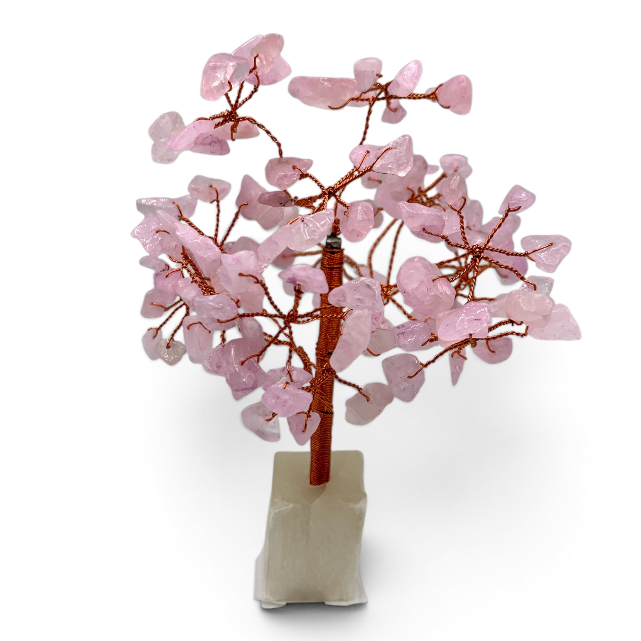 Gemstone Tree - Rose Quartz with Selenite Base
