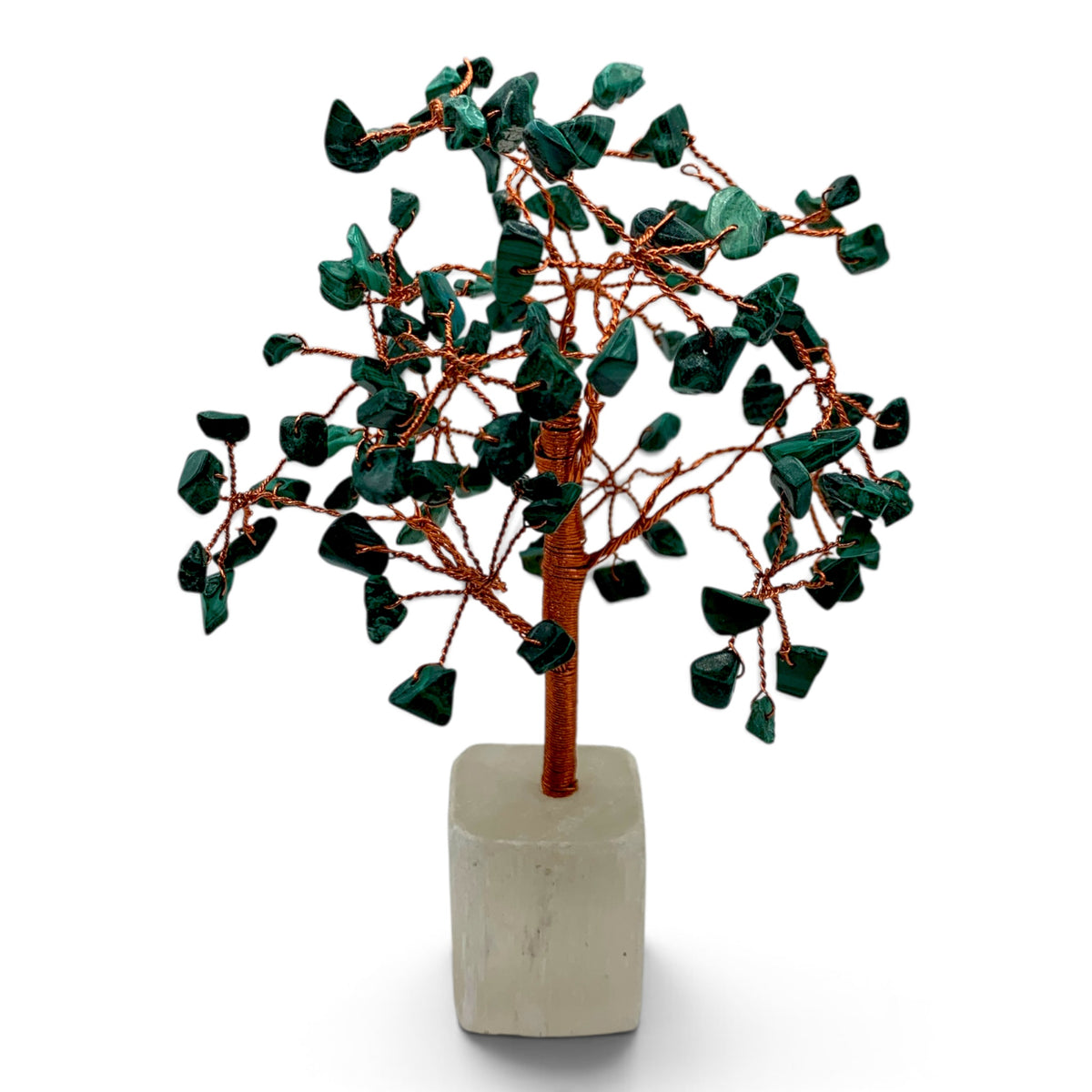 Gemstone Tree - Malachite with Selenite Base  $50