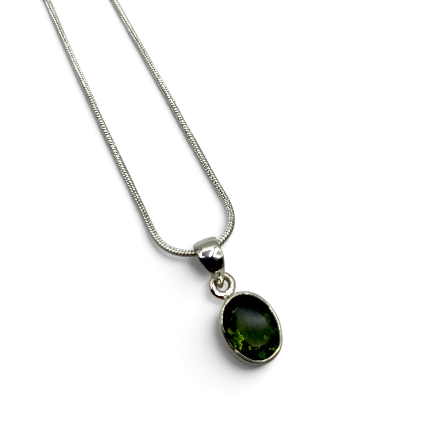 Necklace - Moldavite Faceted Oval $250