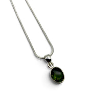 Necklace - Moldavite Faceted Oval $250