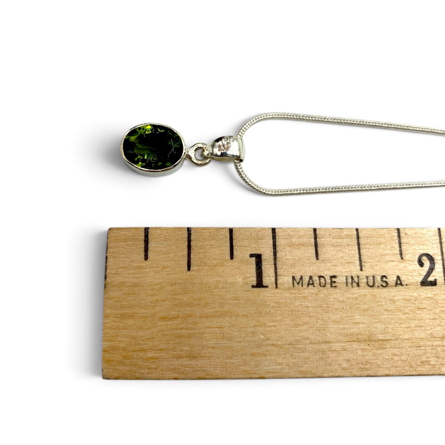 Necklace - Moldavite Faceted Circle $250