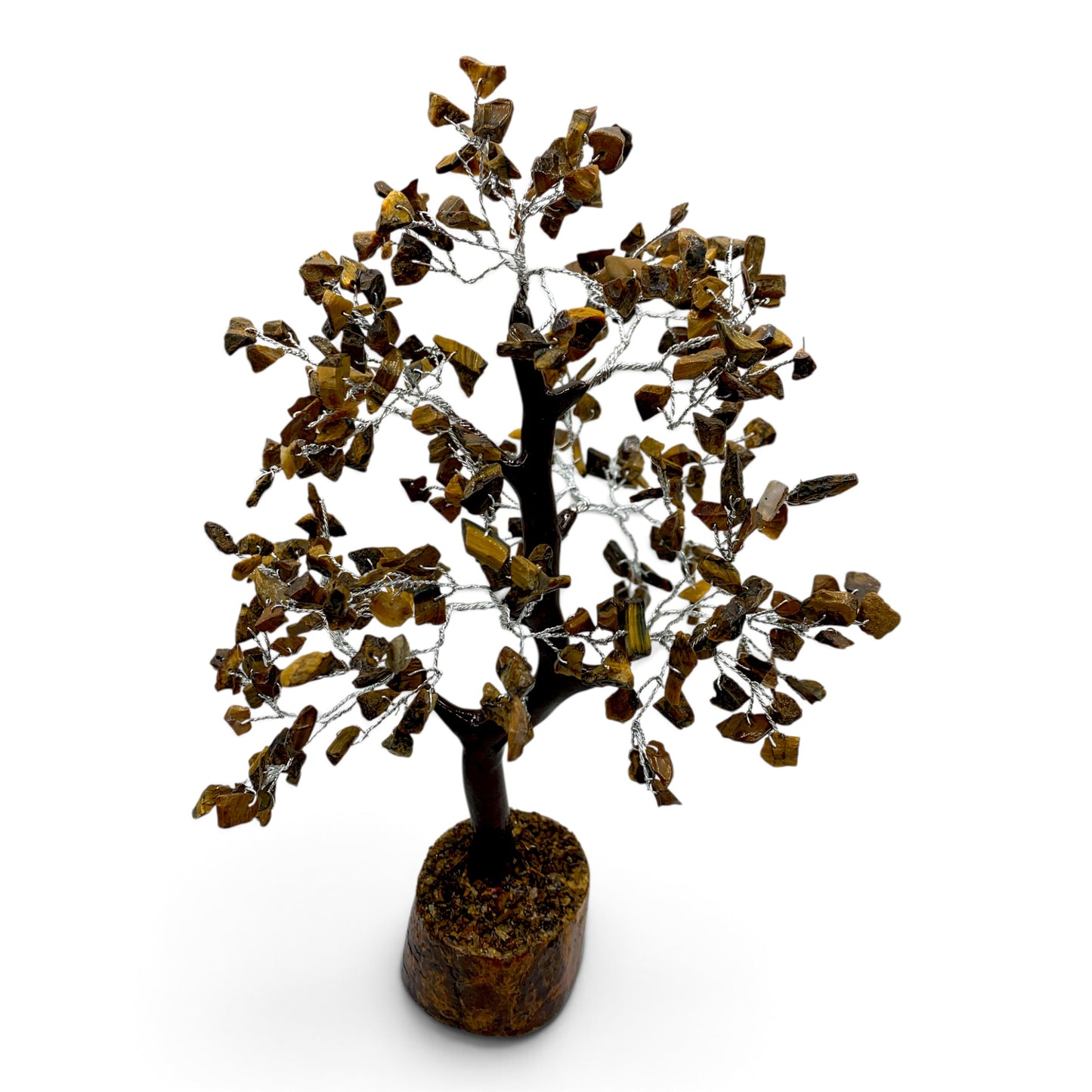Gemstone Tree - Tiger's Eye (Silver Coloured Wire) $60