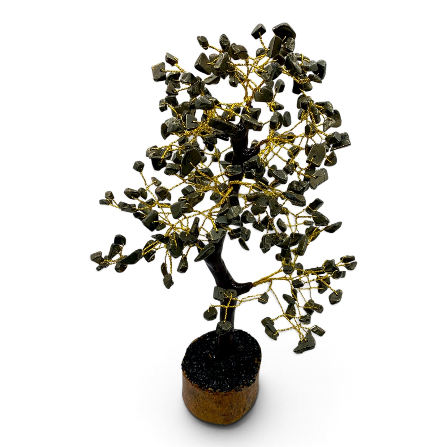Gemstone Tree - Pyrite (Golden Coloured Wire) $60