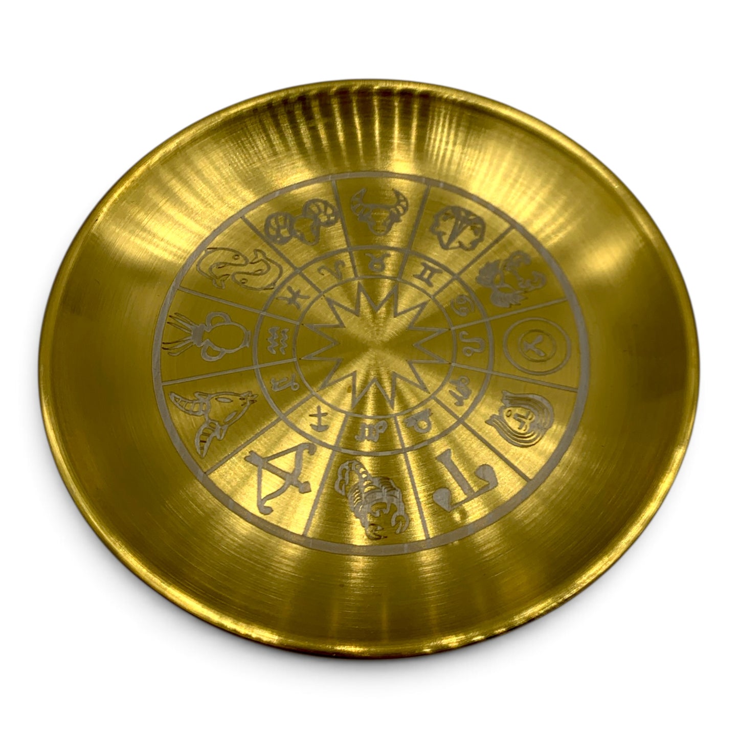 Candle Holder - Brass Zodiac Wheel