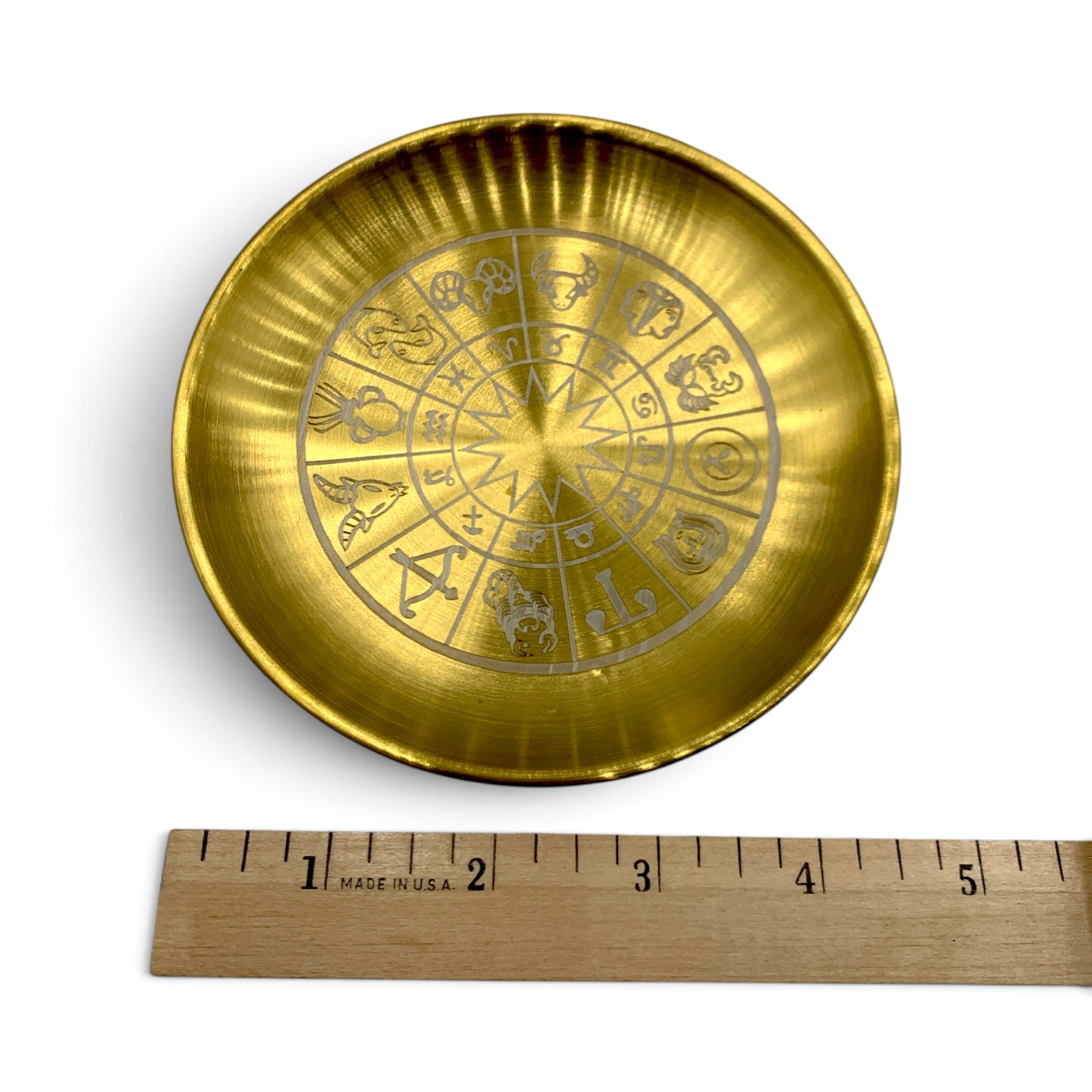 Candle Holder - Brass Zodiac Wheel